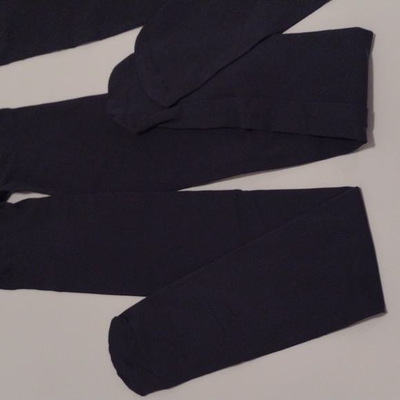 NEW Set of Two Thick Opaque Dark Charcoal Gray Footed Tights Size Small - Picture 5 of 13